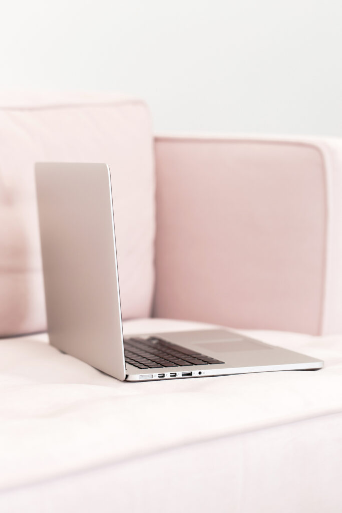 laptop on couch