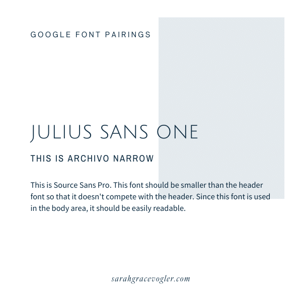 example of serif and sans serif fonts that are good paired together