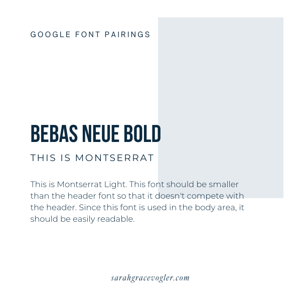example of serif and sans serif fonts that are good paired together