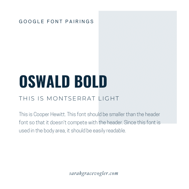 example of serif and sans serif fonts that are good paired together