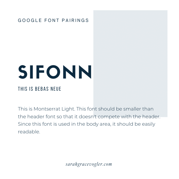 example of serif and sans serif fonts that are good paired together