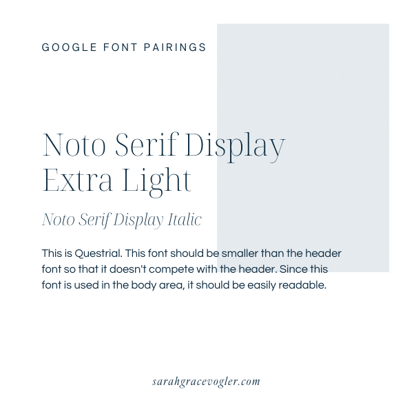 example of serif and sans serif fonts that are good paired together
