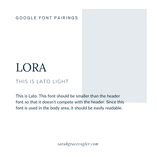 example of serif and sans serif fonts that are good paired together