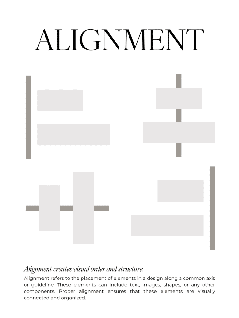 a graphic of alignment, one of the principles of design