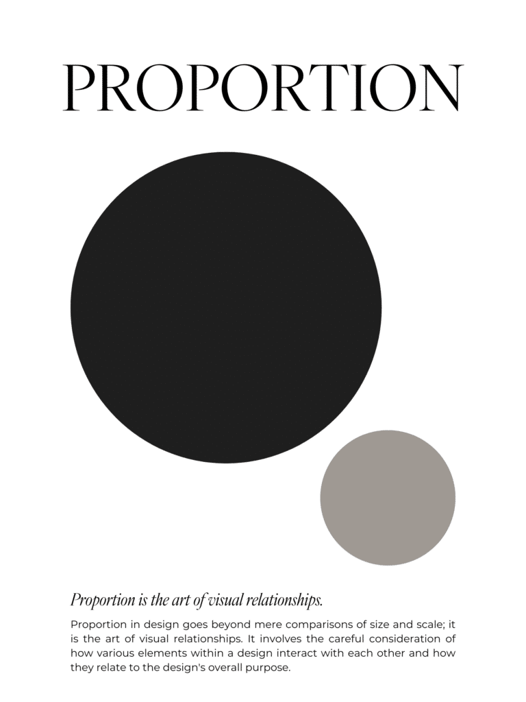 a graphic of proportion, one of the principles of design