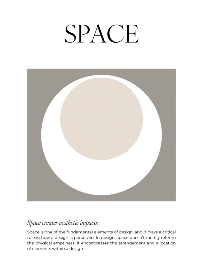 a graphic of space, one of the principles of design