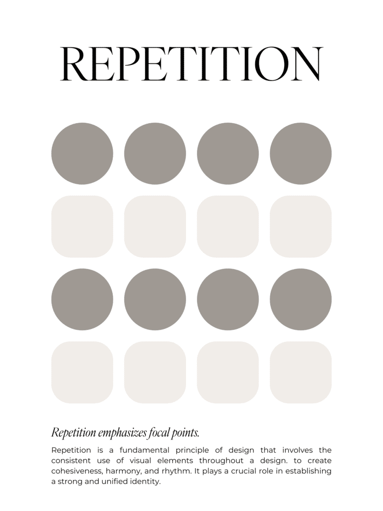 a graphic of repetition, one of the principles of design