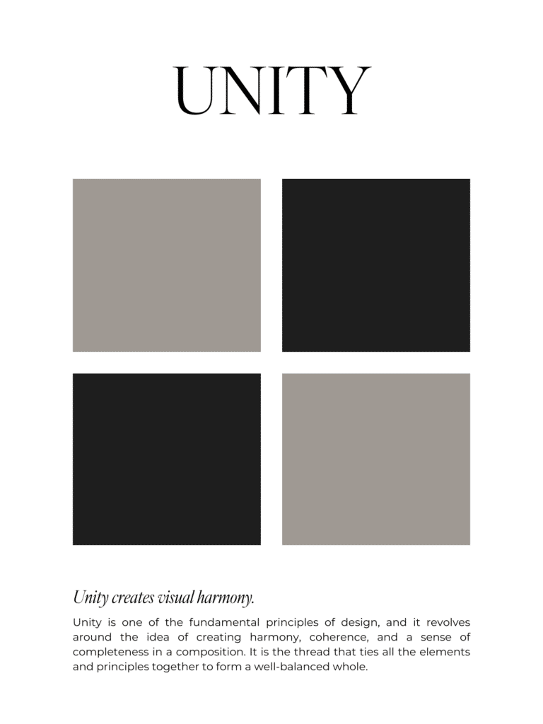 a graphic of unity, one of the principles of design