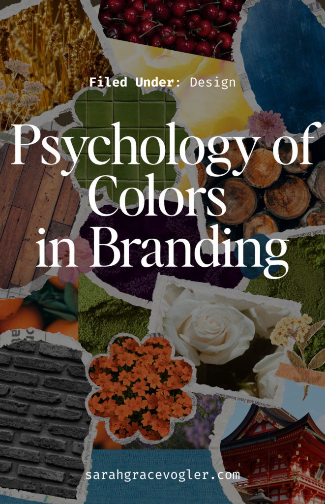 pinterest pin for the psychology of color in branding blog post