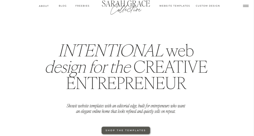 a screenshot of my current hero section to show you how to not make common website design mistakes