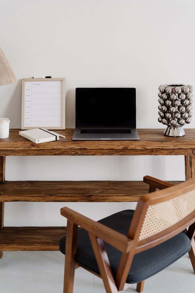 computer on desk to research "is it too late to start a blog?"