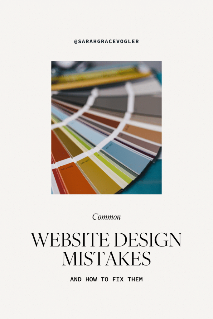 pinterest pin for the blog post on common website design mistakes
