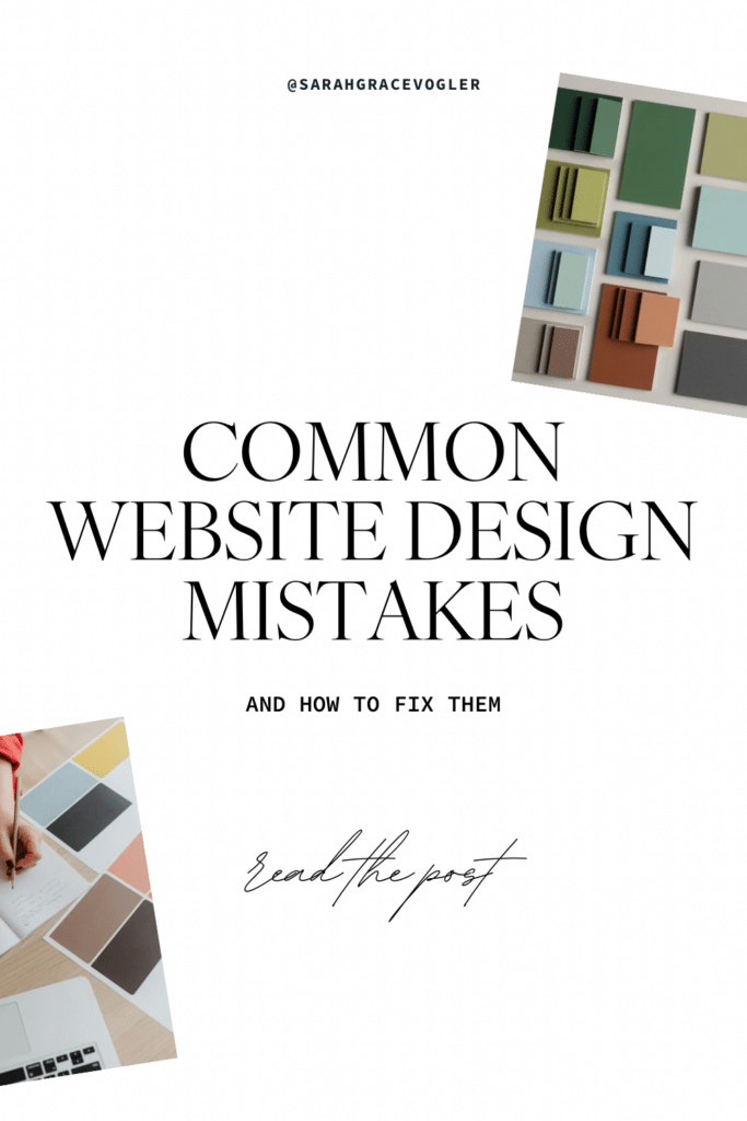 pinterest pin for the blog post on common website design mistakes